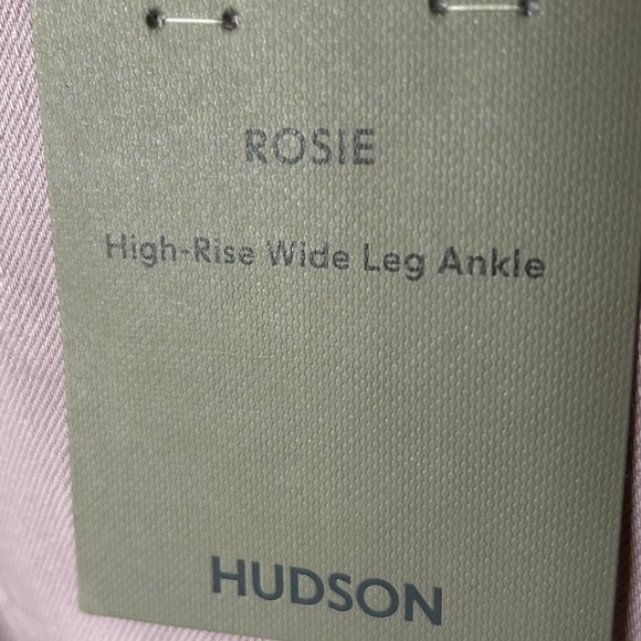 NWT Anthropologie Hudson Rosie High-Rise Wide-Leg Ankle Pink Jeans - Picture 10 of 11